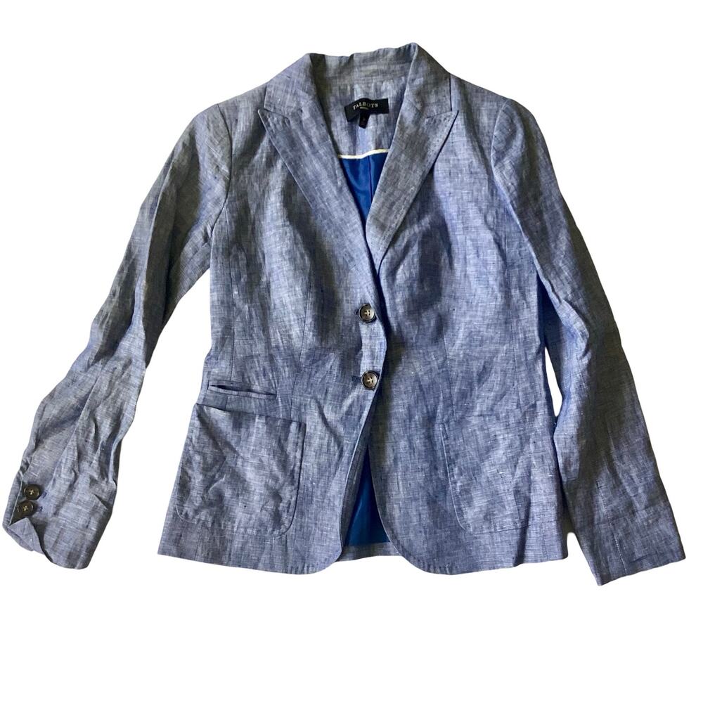Talbots Blue Linen Blazer - Picture 6 of 10